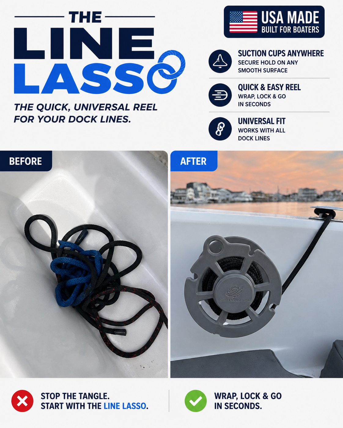 Line Lasso- Quick Dock Line Reel