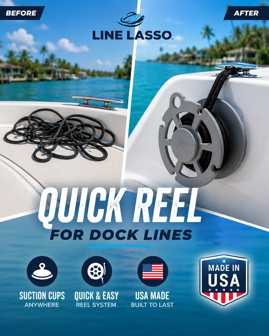 Line Lasso- Quick Dock Line Reel